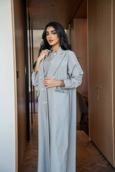 Blazer Trench Coat Grey IB229 Gray